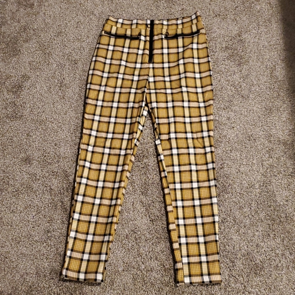 Urban outfitters yellow plaid skinny pants M